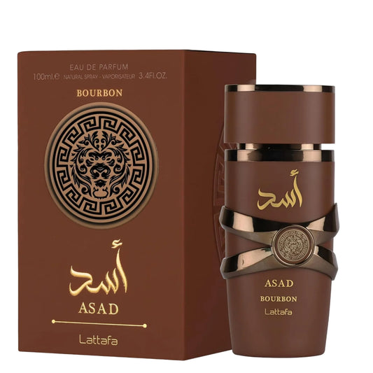 Asad Bourbon by Lattafa Eau de Parfum for Men – Long-Lasting, Warm Woody Scent – 3.4 oz (100ml)