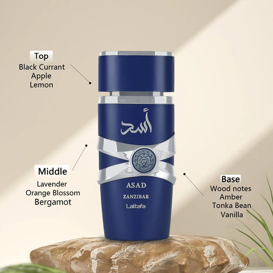 Asad Zanzibar by Lattafa – Fresh & Spicy Vanilla Coconut Perfume 100ml